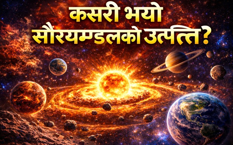 कसरी भयाे साैर्यमण्डलकाे उत्पति